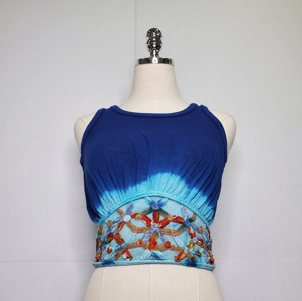 Free people floral ombre vintage top - Picture 2 of 8